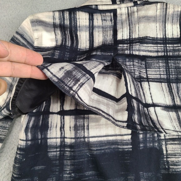 Simply Vera‎ Jacket Blazer Womens Small Black White Plaid Button Double Breasted - Picture 11 of 16